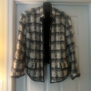 Chicos size 3 (XL/14) Black and white tweed look jacket